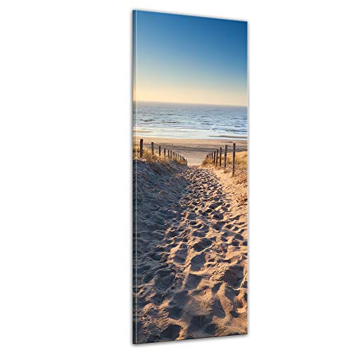 Bilderdepot24 Wandbild - Weg zum Strand 40x120 cm einteilig Großformat - aufgespannt auf einen Galerie Keilrahmen - Echtholz von Bilderdepot24