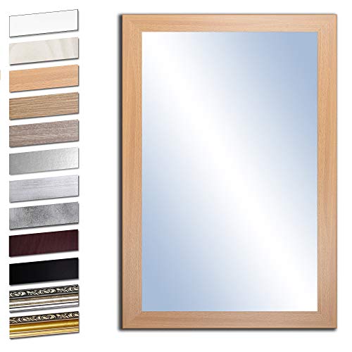 Bilderdepot24 Wandspiegel Spiegel Badspiegel Holzrahmen komplett mit Echtglas - BUCHE - ca. 70x50 cm von Bilderdepot24