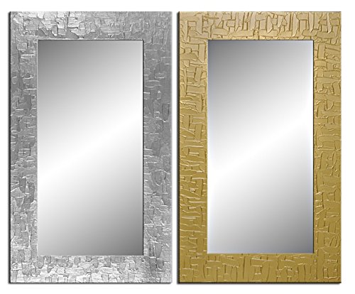 Bilderdepot24 - Zeitloser Wandspiegel mit handgearbeitetem Dekorrahmen - Spiegel Kacheln - ca. 100x60 cm - Silber I SUA-6068 von Bilderdepot24