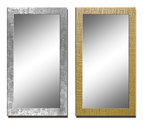 Bilderdepot24 - Zeitloser Wandspiegel mit handgearbeitetem Dekorrahmen - Spiegel Kacheln - ca. 105x65 cm - Silber I SUA-6068 von Bilderdepot24