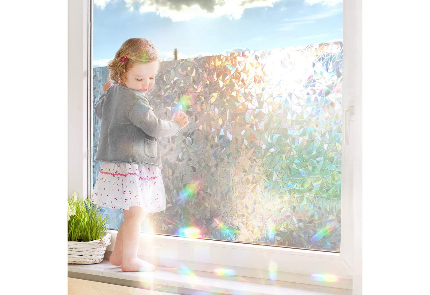 Fensterfolie 3D Regenbogen Folie statisch haftend Fensterdeko, Bilderdepot24, blickdicht, Sichtschutzfolie selbsthaftend & repositionierbar inklusive Anleitung, Innen Fenster Tür Balkontür Küche Badezimmer Wohnzimmer Schlafzimmer von Bilderdepot24