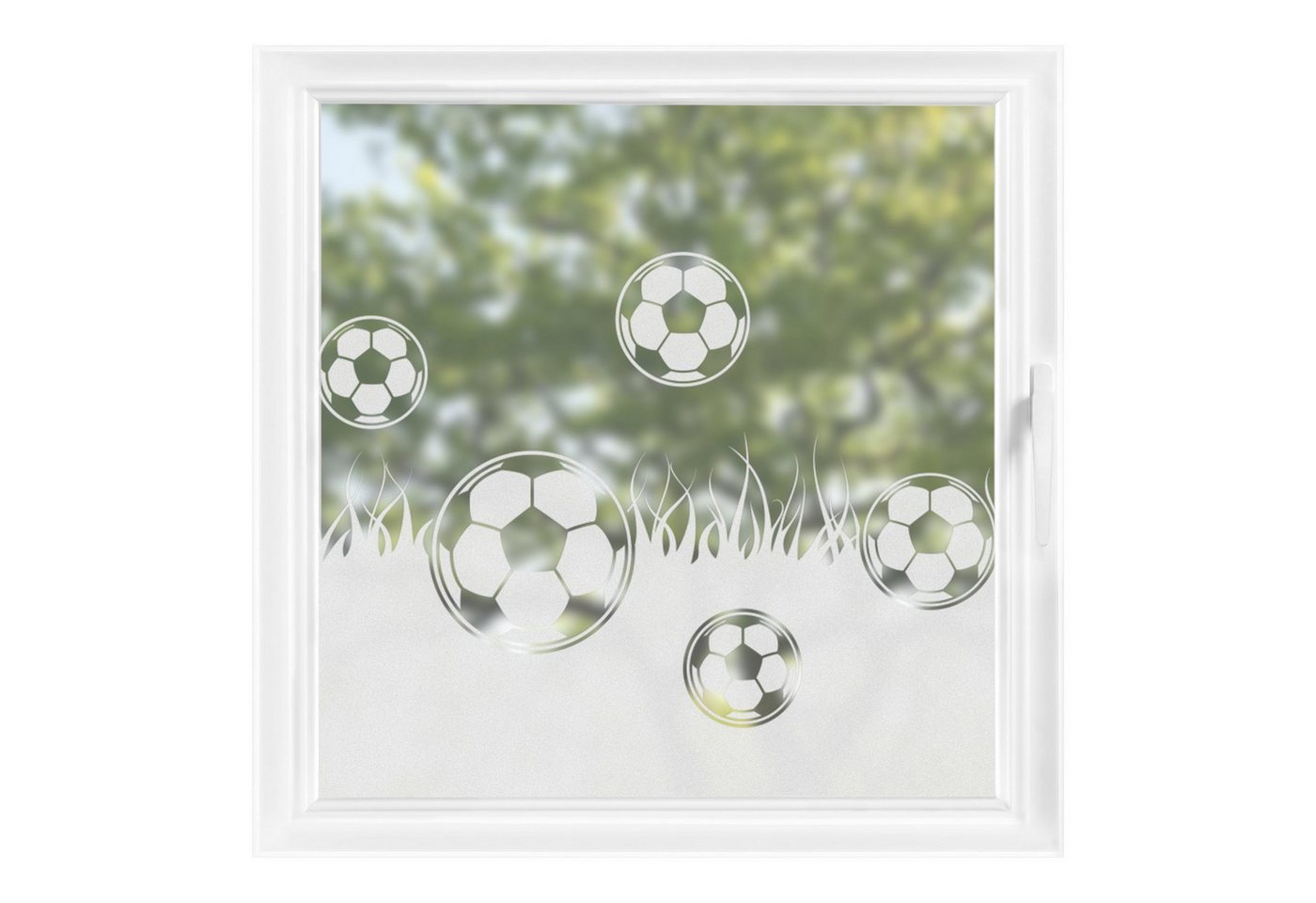Bilderdepot24 Fensterfolie statisch haftend Motiv Fensterdeko Fußball - Rasen Bordüre Sport, blickdicht, Innen Fenster Tür Balkontür Kinderzimmer Jungenzimmer Mädchenzimmer von Bilderdepot24