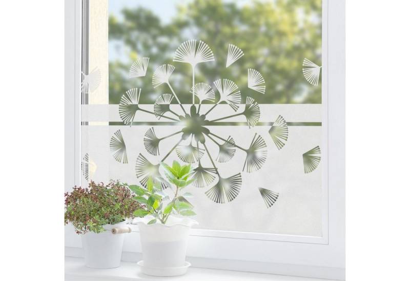 Fensterfolie statisch haftend Motiv Fensterdeko Moderne Pusteblume Bordüre Blume, Bilderdepot24, blickdicht, Sichtschutzfolie selbsthaftend & repositionierbar inklusive Anleitung, Innen Fenster Tür Balkontür Küche Badezimmer Wohnzimmer Schlafzimmer von Bilderdepot24