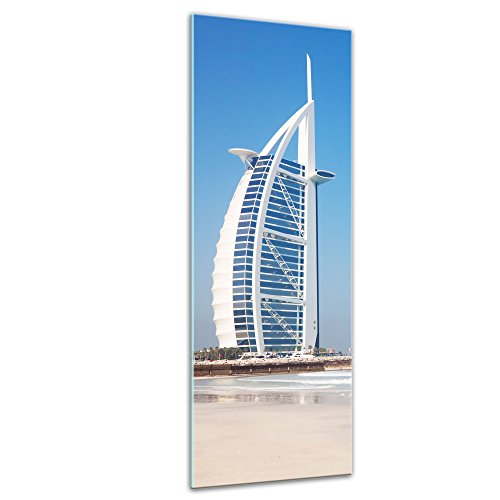 Glasbild - Burj al Arab Hotel in Dubai II - 40 x 120 cm - Deko Glas - Wandbild aus Glas - Bild auf Glas - Moderne Glasbilder - Glasfoto - Echtglas - kein Acryl - Handmade von Bilderdepot24