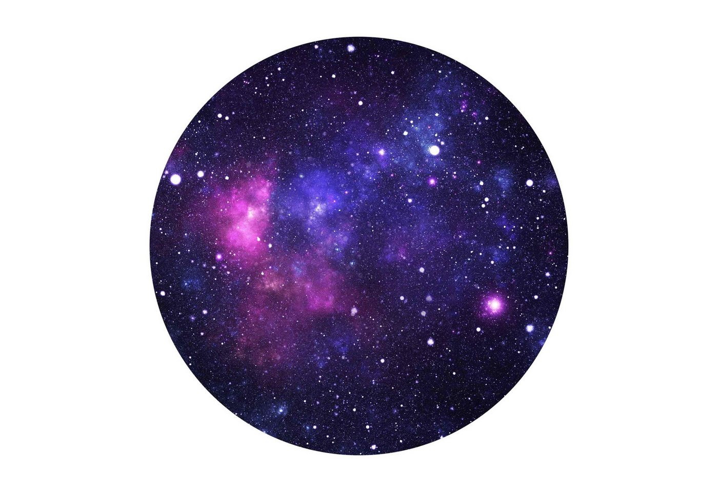 Bilderdepot24 Teppich Vinyl Kinderzimmer Mädchen Jungen Galaxie funktional, rund - violett glatt, nass wischbar (Saft, Tierhaare) - Saugroboter & Bodenheizung geeignet von Bilderdepot24