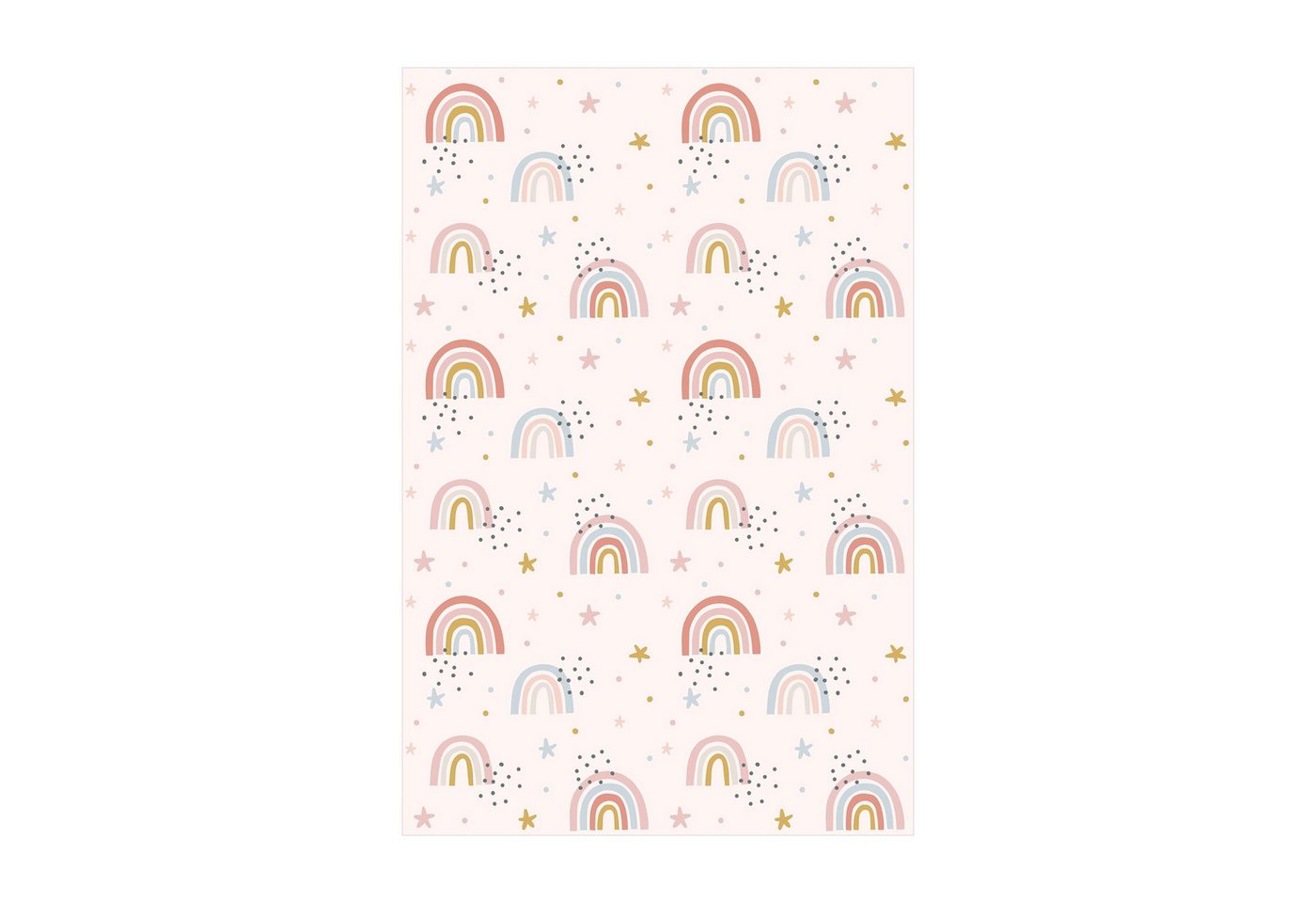 Bilderdepot24 Teppich Vinyl Kinderzimmer Muster Regenbogen Mädchen Jungen, rechteckig - bunt glatt, nass wischbar (Saft, Tierhaare) - Saugroboter & Bodenheizung geeignet von Bilderdepot24