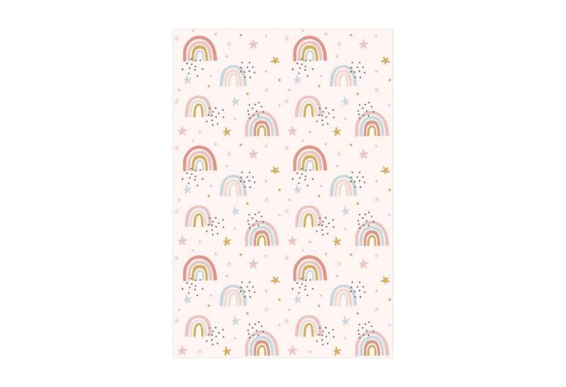 Bilderdepot24 Teppich Vinyl Kinderzimmer Muster Regenbogen Mädchen Jungen, rechteckig - bunt glatt, nass wischbar (Saft, Tierhaare) - Saugroboter & Bodenheizung geeignet von Bilderdepot24
