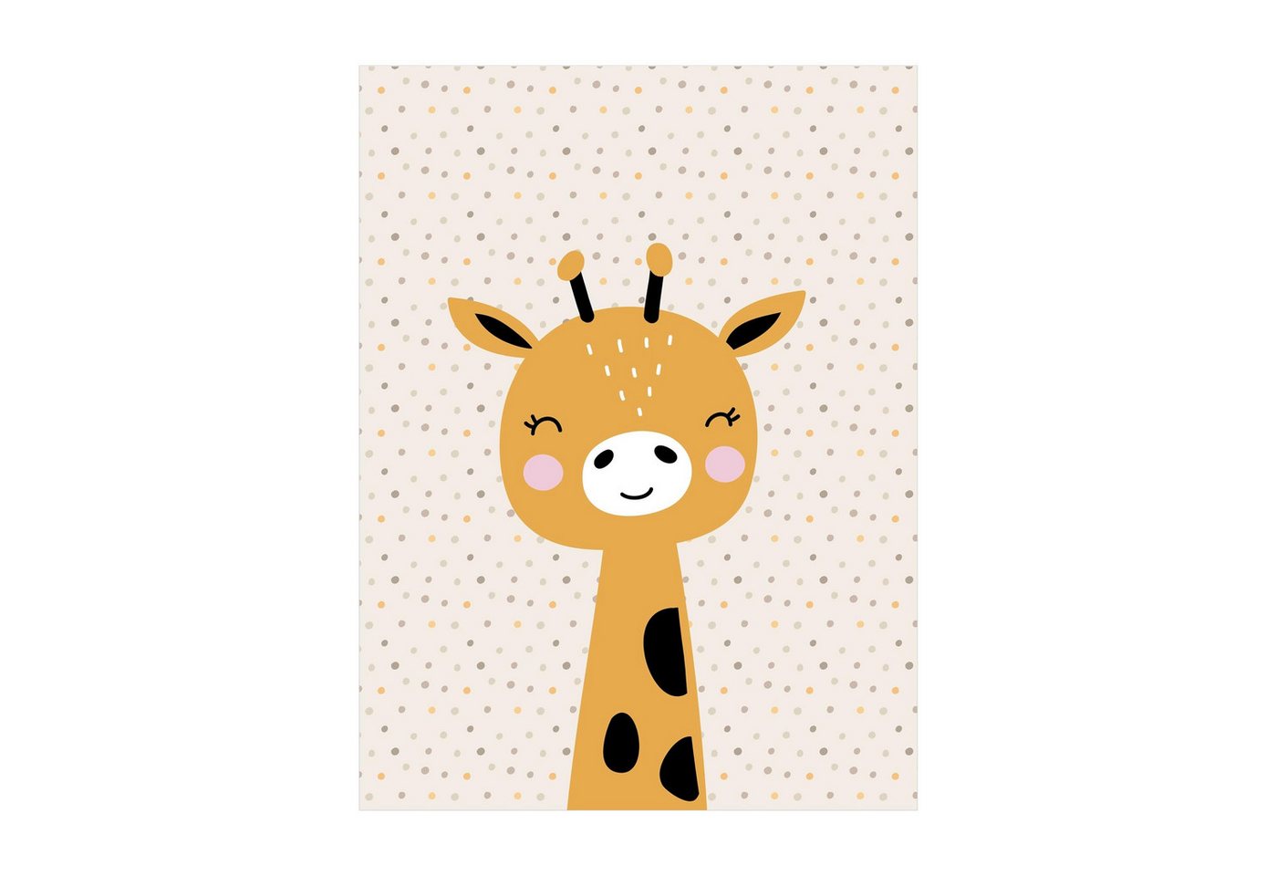 Bilderdepot24 Teppich Vinyl Kinderzimmer Tiere Giraffe Mädchen Jungen, rechteckig - gelb glatt, nass wischbar (Saft, Tierhaare) - Saugroboter & Bodenheizung geeignet von Bilderdepot24