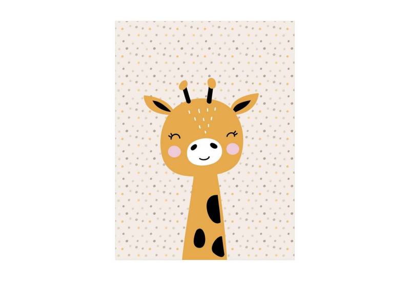 Bilderdepot24 Teppich Vinyl Kinderzimmer Tiere Giraffe Mädchen Jungen, rechteckig - gelb glatt, nass wischbar (Saft, Tierhaare) - Saugroboter & Bodenheizung geeignet von Bilderdepot24