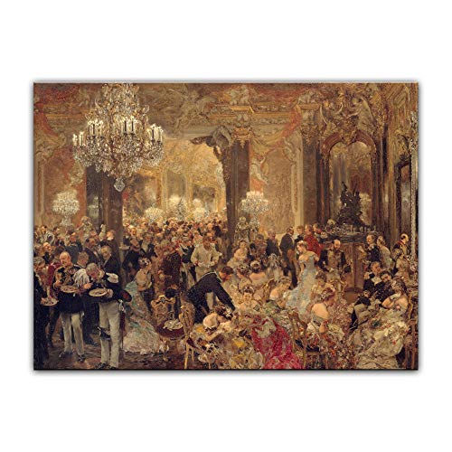 Kunstdruck Poster - Adolph von Menzel Das Ballsouper 60x40 cm ca. A2 - Alte Meister Bild ohne Rahmen von Bilderdepot24