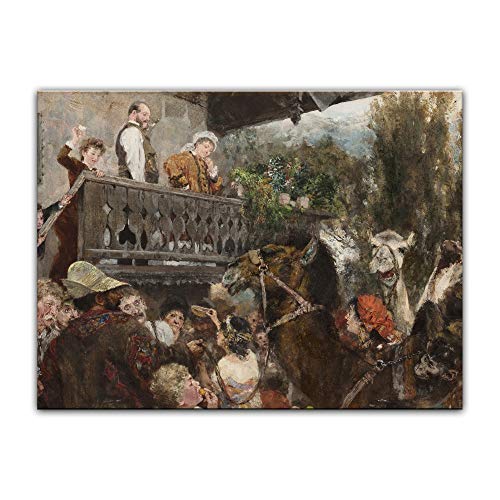 Kunstdruck Poster - Adolph von Menzel Der Wanderzirkus 40x30 cm ca. A3 - Alte Meister Bild ohne Rahmen von Bilderdepot24