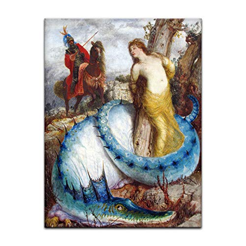 Kunstdruck Poster - Arnold Böcklin Ruggiero und Angelica 40x60 cm ca. A2 - Alte Meister Bild ohne Rahmen von Bilderdepot24