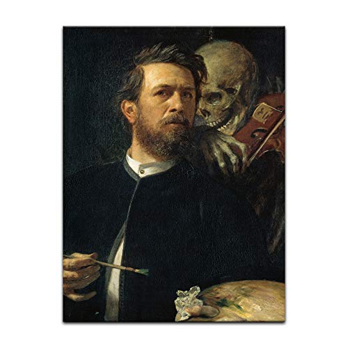 Kunstdruck Poster - Arnold Böcklin Selbstbildnis mit fiedelndem Tod 40x60 cm ca. A2 - Alte Meister Bild ohne Rahmen von Bilderdepot24