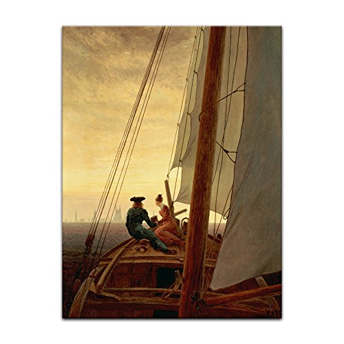 Kunstdruck Poster - Caspar David Friedrich Auf dem Segler 40x60 cm ca. A2 - Alte Meister Bild ohne Rahmen von Bilderdepot24
