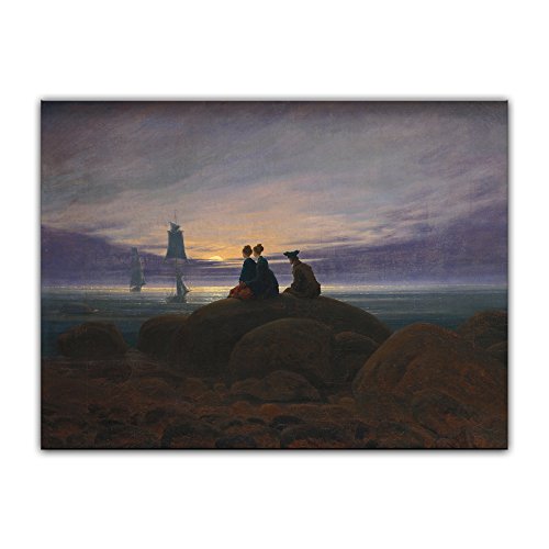 Kunstdruck Poster - Caspar David Friedrich Mondaufgang am Meer 30x20 cm ca. A4 - Alte Meister Bild ohne Rahmen von Bilderdepot24