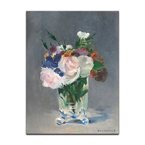 Kunstdruck Poster - Édouard Manet Blumen in einer Kristallvase 60x80 cm ca. A1 - Alte Meister Bild ohne Rahmen von Bilderdepot24