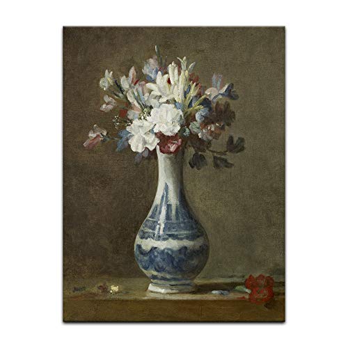 Kunstdruck Poster - Jean Siméon Chardin Vase mit Blumen 20x30 cm ca. A4 - Alte Meister Bild ohne Rahmen von Bilderdepot24