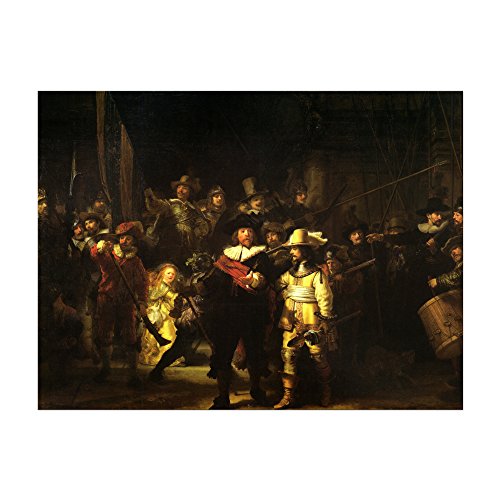Kunstdruck Poster - Rembrandt Die Nachtwache 40x30 cm ca. A3 - Alte Meister Bild ohne Rahmen von Bilderdepot24