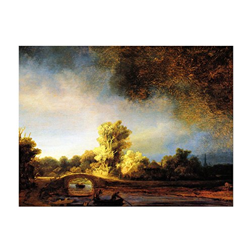 Kunstdruck Poster - Rembrandt Landschaft mit Steinbrücke 80x60 cm ca. A1 - Alte Meister Bild ohne Rahmen Kunstdruck Poster - Rembrandt Landschaft mit Steinbrücke 80x60 cm ca. A1 - Alte Meister Bild ohne Rahmen von Bilderdepot24