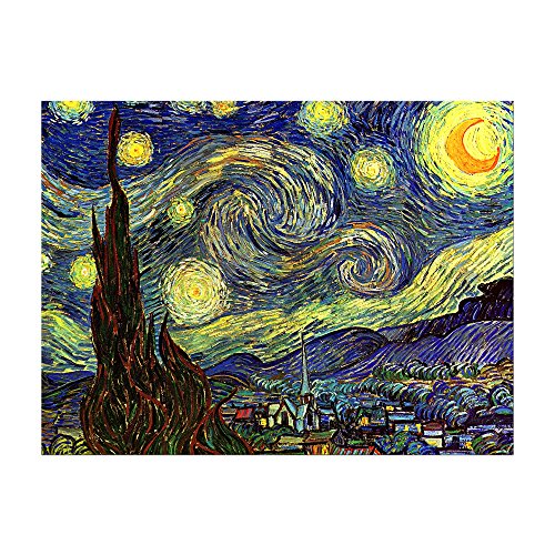 Kunstdruck Poster - Vincent van Gogh Sternennacht 30x20 cm ca. A4 - Alte Meister Bild ohne Rahmen von Bilderdepot24