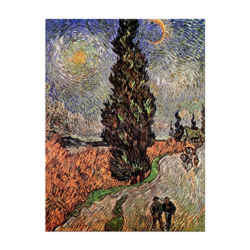 Kunstdruck Poster - Vincent van Gogh Zypressenweg unter dem Sternenhimmel 40x60 cm ca. A2 - Alte Meister Bild ohne Rahmen Kunstdruck Poster - Vincent van Gogh Zypressenweg unter dem Sternenhimmel 40x60 cm ca. A2 - Alte Meister Bild ohne Rahmen von Bilderdepot24