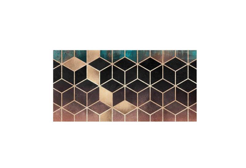 Bilderdepot24 Teppich Teppich Vinyl Flur Küche 3D Abstrakt funktional lang modern, Läufer - türkis glatt, nass wischbar (Schmutz, Tierhaare) Saugroboter & Bodenheizung geeignet von Bilderdepot24