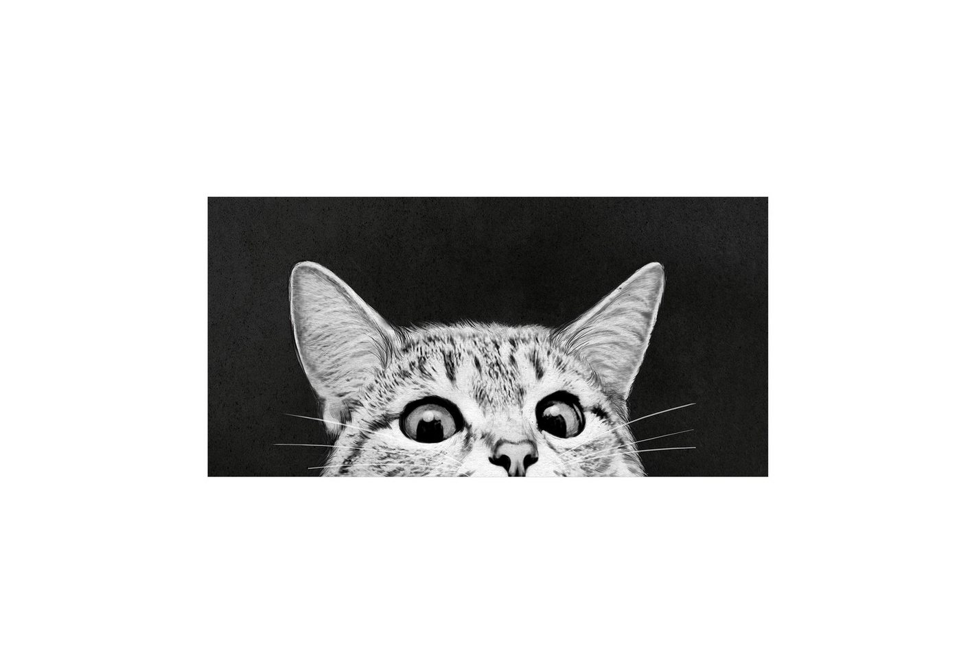 Bilderdepot24 Teppich Teppich Vinyl Kinderteppich Kinderzimmer Tiere Katze lang, Läufer - schwarz glatt, nass wischbar (Saft, Tierhaare) - Saugroboter & Bodenheizung geeignet von Bilderdepot24