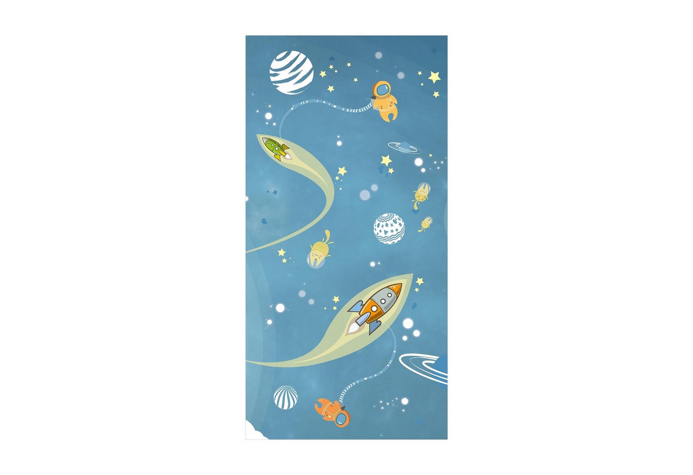 Bilderdepot24 Teppich Vinyl Kinderteppich Kinderzimmer Mädchen Jungen lang modern, Läufer - blau glatt, nass wischbar (Saft, Tierhaare) - Saugroboter & Bodenheizung geeignet von Bilderdepot24
