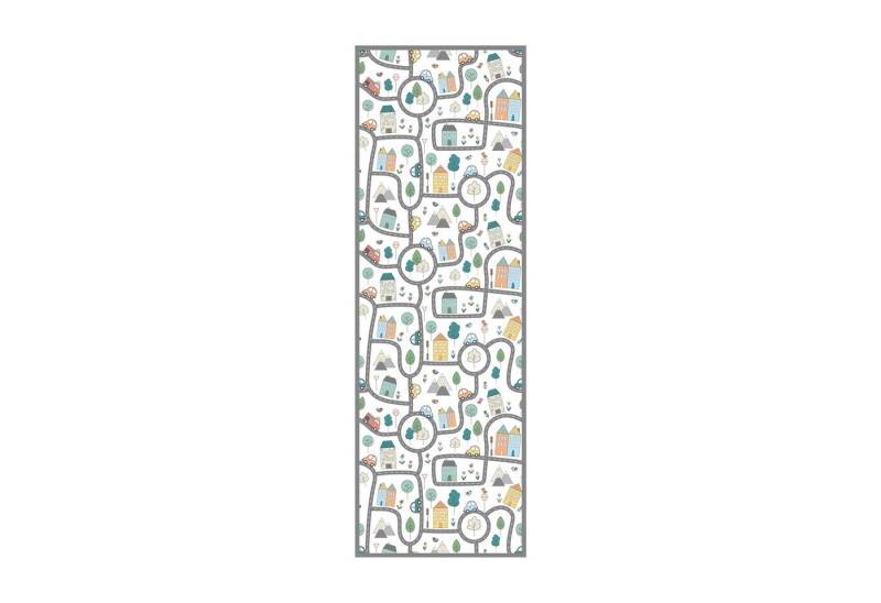 Bilderdepot24 Teppich Vinyl Kinderteppich Kinderzimmer Mädchen Jungen lang modern, Läufer - bunt glatt, nass wischbar (Saft, Tierhaare) - Saugroboter & Bodenheizung geeignet von Bilderdepot24