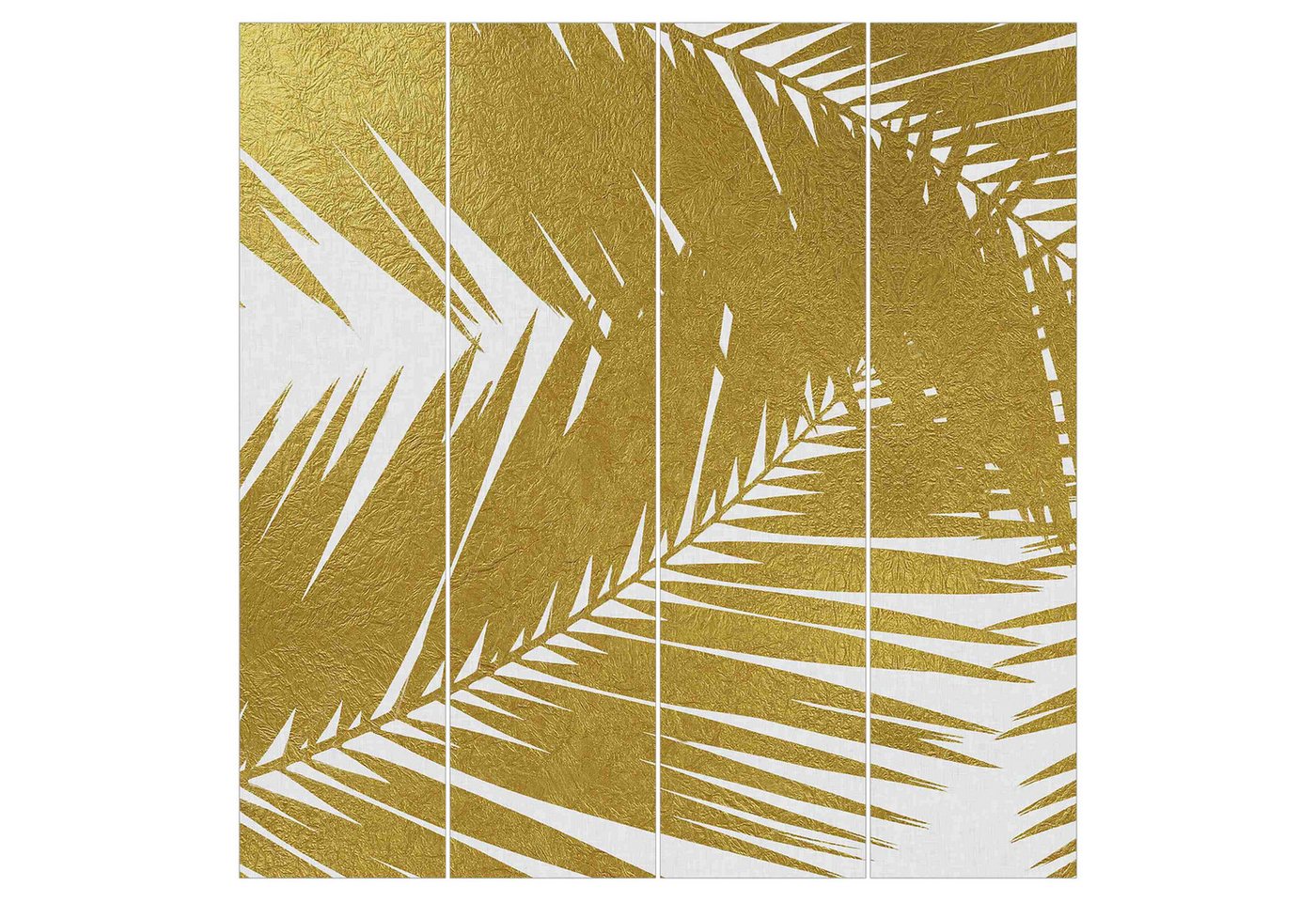 Bilderdepot24 Schiebegardine Flächenvorhang blickdicht Blick durch Palmenblätter, (4 St), halbtransparent, Wohnzimmer große Flächengardine lichtdurchlässig für Klemm-System von Bilderdepot24