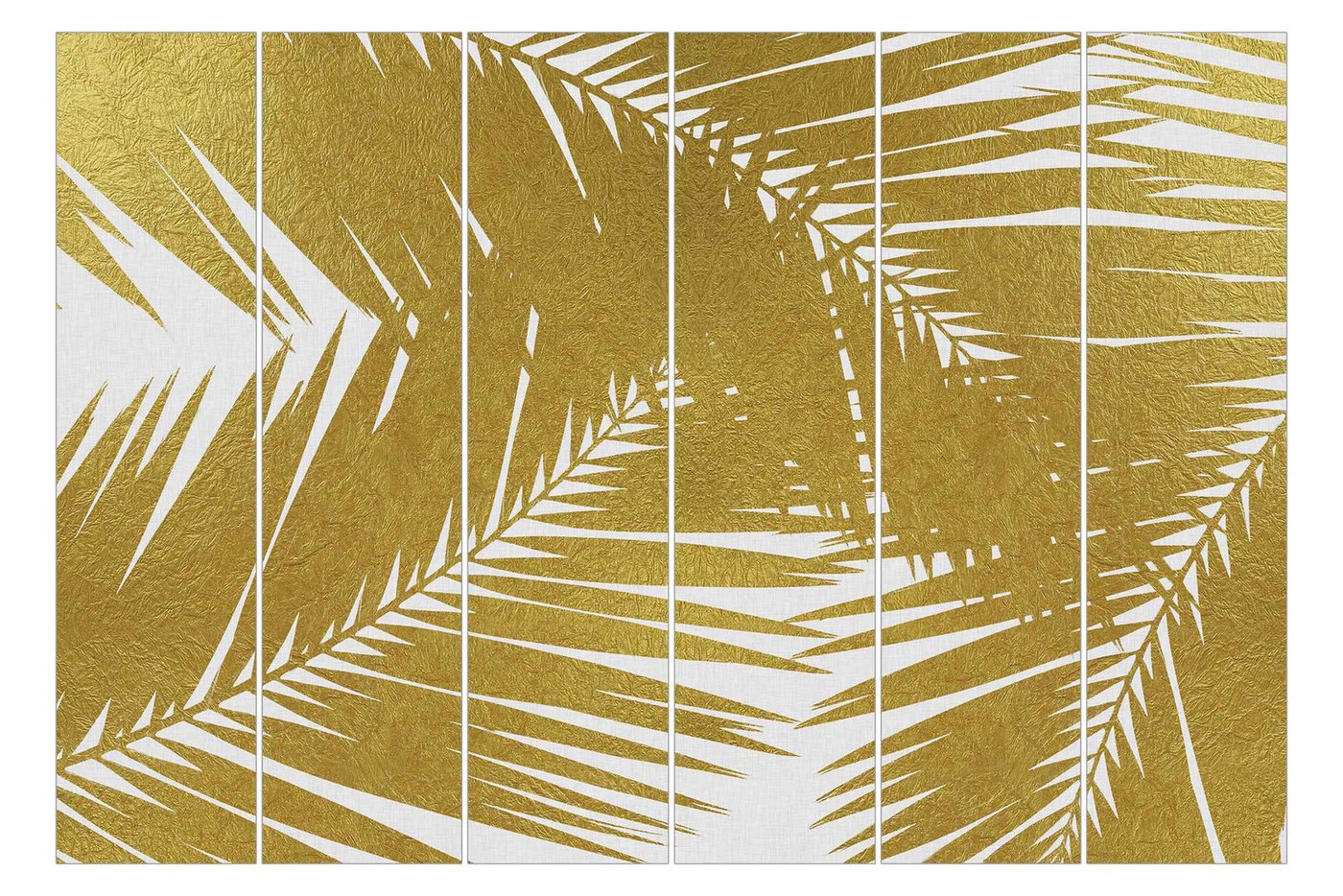 Bilderdepot24 Schiebegardine Flächenvorhang blickdicht Blick durch Palmenblätter, (6 St), halbtransparent, Wohnzimmer große Flächengardine lichtdurchlässig für Klemm-System von Bilderdepot24