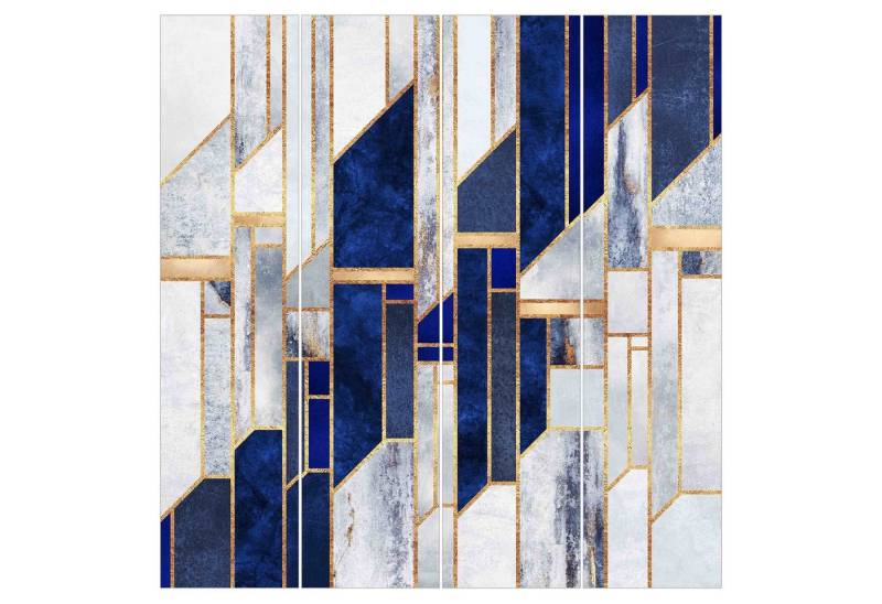 Bilderdepot24 Schiebegardine Flächenvorhang blickdicht Geometrische Formen Gold, (4 St), halbtransparent, Wohnzimmer große Flächengardine lichtdurchlässig als Klemm-System von Bilderdepot24