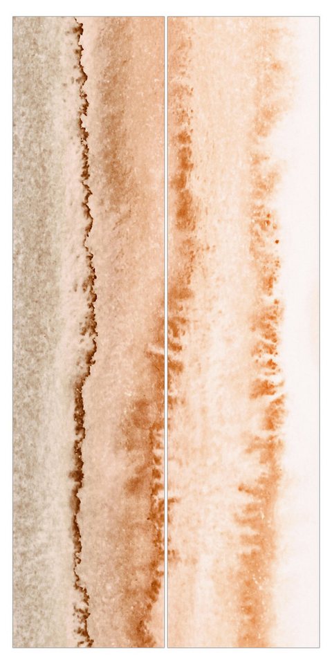 Bilderdepot24 Schiebegardine Flächenvorhang blickdicht Meeresrauschen Sepia, (2 St), halbtransparent, Wohnzimmer große Flächengardine lichtdurchlässig als Klemm-System von Bilderdepot24