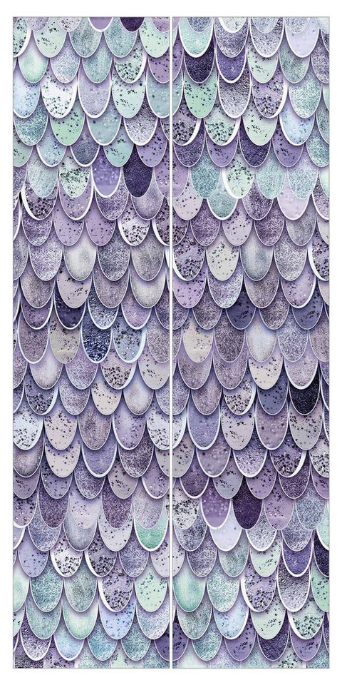 Bilderdepot24 Schiebegardine Flächenvorhang blickdicht Meerjungfrauen Magie Lila, (2 St), halbtransparent, Wohnzimmer große Flächengardine lichtdurchlässig für Klemm-System von Bilderdepot24
