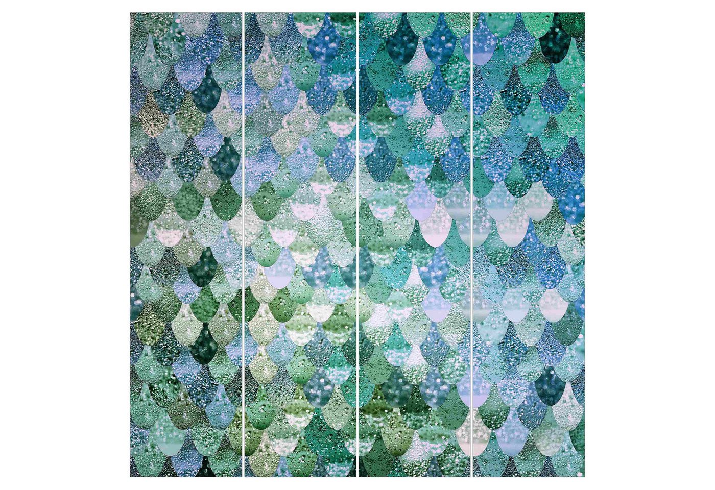 Bilderdepot24 Schiebegardine Flächenvorhang blickdicht Meerjungfrauen Magie Türkis, (4 St), halbtransparent, Wohnzimmer große Flächengardine lichtdurchlässig für Klemm-System von Bilderdepot24