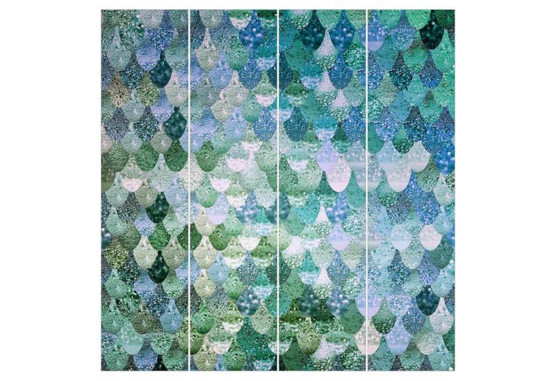 Bilderdepot24 Schiebegardine Flächenvorhang blickdicht Meerjungfrauen Magie Türkis, (4 St), halbtransparent, Wohnzimmer große Flächengardine lichtdurchlässig für Klemm-System von Bilderdepot24