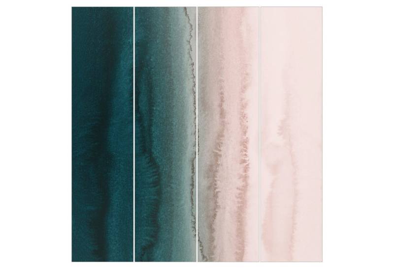 Bilderdepot24 Schiebegardine Flächenvorhang blickdicht Spiel Farben Meeresrauschen, (4 St), halbtransparent, Wohnzimmer große Flächengardine lichtdurchlässig als Klemm-System von Bilderdepot24