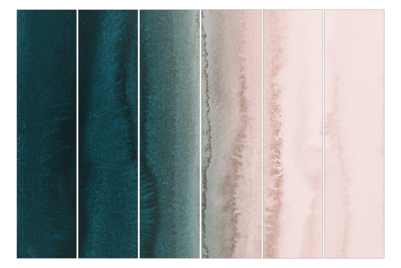 Bilderdepot24 Schiebegardine Flächenvorhang blickdicht Spiel Farben Meeresrauschen, (6 St), halbtransparent, Wohnzimmer große Flächengardine lichtdurchlässig für Klemm-System von Bilderdepot24