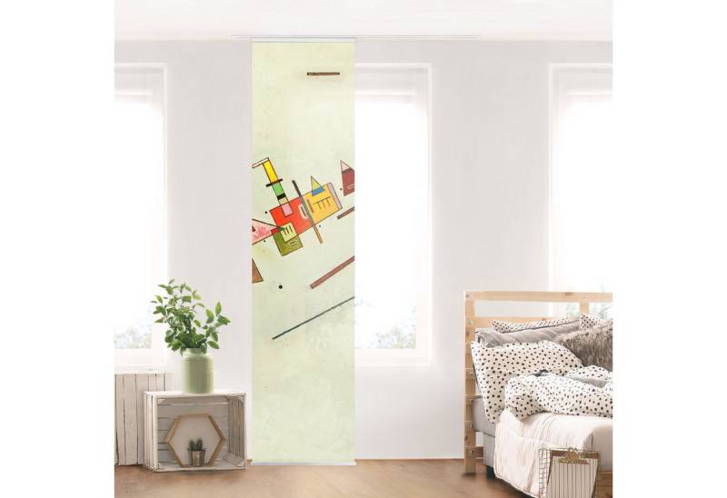 Bilderdepot24 Schiebegardine modern Flächenvorhang blickdicht Kandinsky Winkel, (6 St), halbtransparent, Wohnzimmer große Flächengardine lichtdurchlässig für Klemm-System von Bilderdepot24