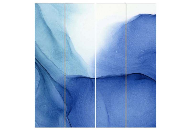 Bilderdepot24 Schiebegardine modern Flächenvorhang blickdicht Meliertes Tintenblau, (4 St), halbtransparent, Wohnzimmer große Flächengardine lichtdurchlässig als Klemm-System von Bilderdepot24