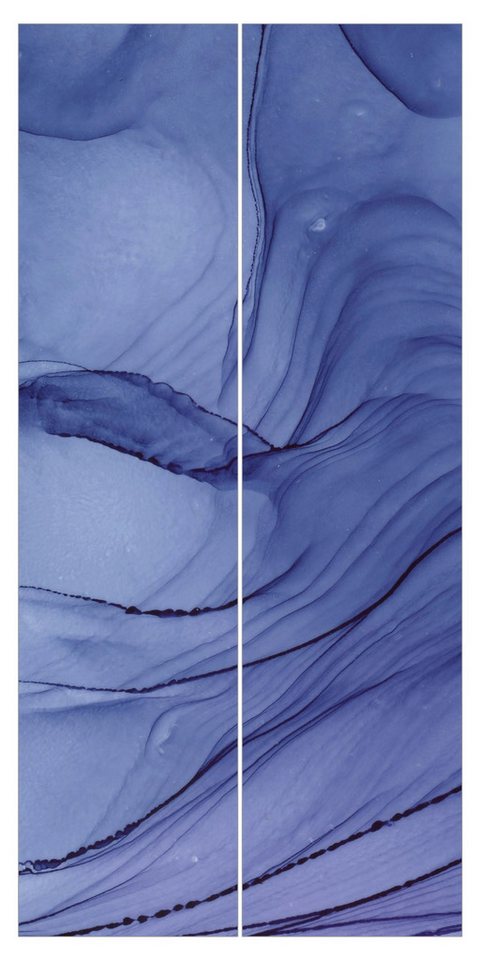 Bilderdepot24 Schiebegardine modern Flächenvorhang blickdicht Meliertes Violett, (2 St), halbtransparent, Wohnzimmer große Flächengardine lichtdurchlässig für Klemm-System von Bilderdepot24