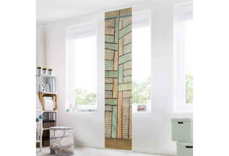 Bilderdepot24 Schiebegardine modern Flächenvorhang blickdicht Paul Klee - Kiefer, (6 St), halbtransparent, Wohnzimmer große Flächengardine lichtdurchlässig als Klemm-System von Bilderdepot24