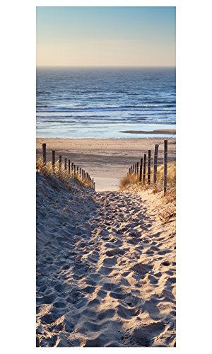 Bilderdepot24 Türtapete Schöner Weg zum Strand III 90 x 200 cm - einteilig Türaufkleber Türfolie Türposter - Landschaft Natur Meer Sand Ostsee von Bilderdepot24