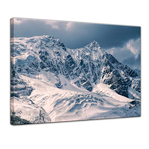 Wandbild - Die Anden 60x50 cm einteilig Querformat - Leinwandbild Bild auf Leinwand - Schnee Gletscher Bergmassiv von Bilderdepot24