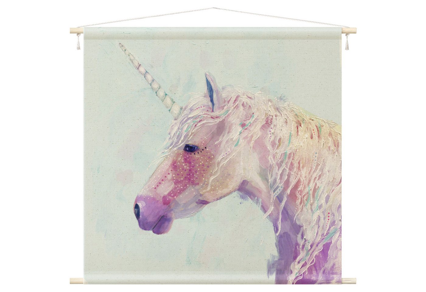 Bilderdepot24 Wandteppich modern Aquarell Tiere Einhorn rosa, quadratisch, Höhe: 2.6 mm, großes Wandbild aus Natur-Baumwolle Wandbehang Stoffbild Tuch Wollseil Bilderdepot24 Wandteppich modern Aquarell Tiere Einhorn rosa, quadratisch, Höhe: 2.6 mm, großes Wandbild aus Natur-Baumwolle Wandbehang Stoffbild Tuch Wollseil von Bilderdepot24
