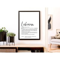 Poster/Karte | Definition Leherin Personalisiert Print von Bilderkram
