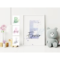 Poster/Karte Initialen | Personalisiert Print von Bilderkram