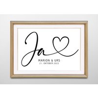 Poster/Karte Ja | Liebe Personalisiert Zur Hochzeit Print von Bilderkram