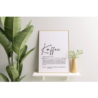 Poster | Definition Kaffee Print von Bilderkram