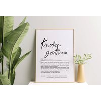 Poster | Definition Kindergärtnerin Personalisiert Print von Bilderkram